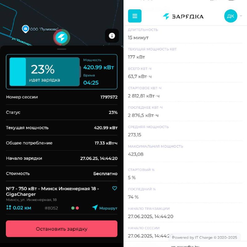 Ещё одна впечатляющая зарядная сессия на нашей Giga-станции!